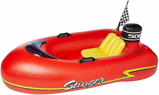 SWIMLINE Inflatable Swimming Pool Float Ride-On Mattress Lounger Raft – Fun Poolside Ride for Crew, Speedboat, Red, 49"