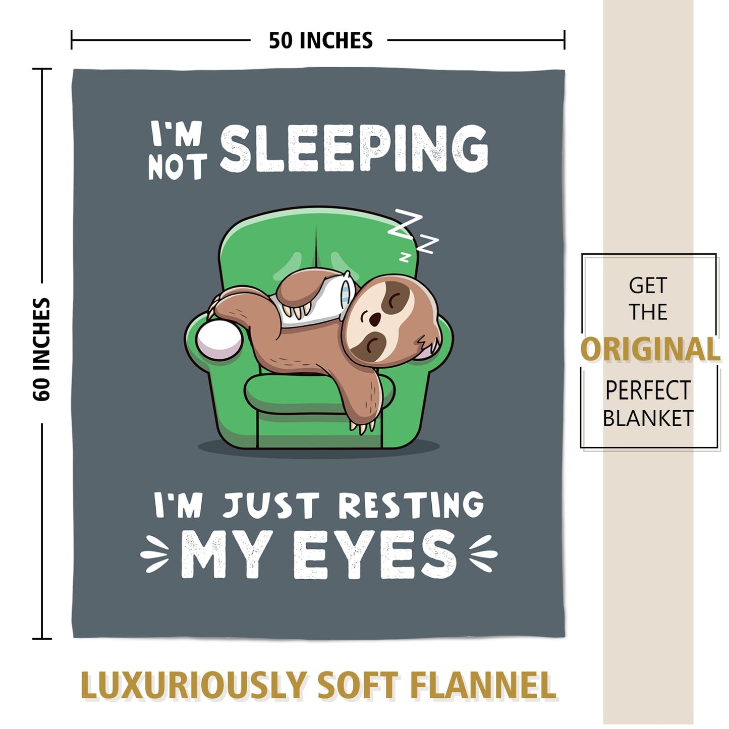 Funny Birthday Gifts for Men Dad Grandpa Husband, I'm Not Sleeping Blanket, Dad Birthday Gift Ideas, Funny Blanket Gift for Boyfriend Brother Uncle, 60" x 50"