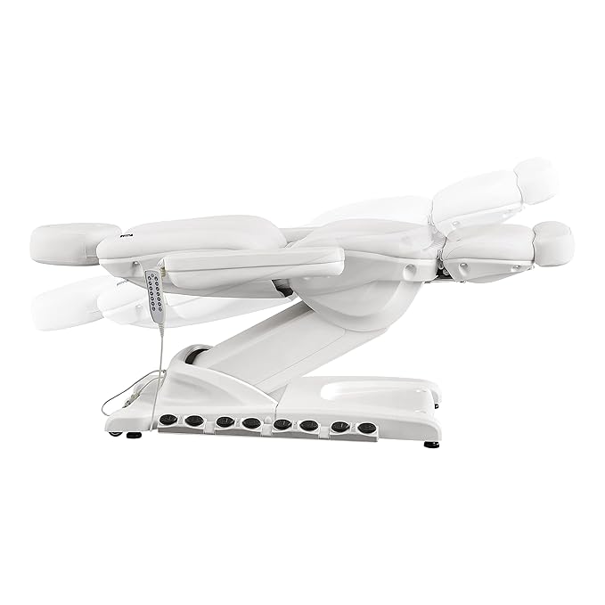 Dir Spa Full Electrical 4 Motor Facial Beauty Bed - Doctor, Tattoo, Medical, Podiatry Chair with Thermal Heated Seats Apollo, White