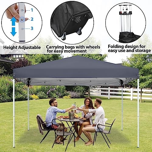 JupiterForce 10 x 10 Pop Up Canopy Tent Easy Set-up, Height Adjustable Outdoor Canopy Patio Waterproof Sun Shade Shelter I...
