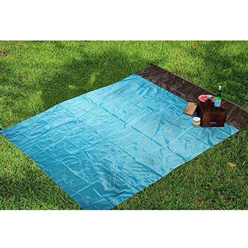 GIVERARE Sandfree Beach Blanket, Waterproof Picnic Blanket, Quick Drying Indoor&Outdoor Family Mat with 4 Stakes&4 Corner ...