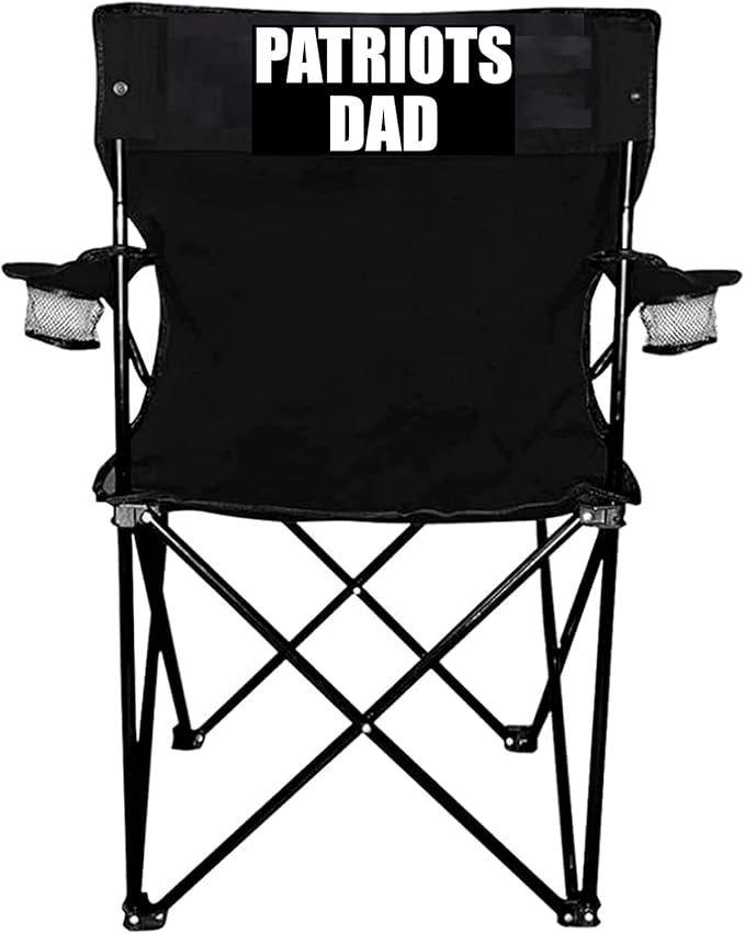 VictoryStore Outdoor Camping Chair - Patriots Dad Black Folding Camping Chair with Carry B