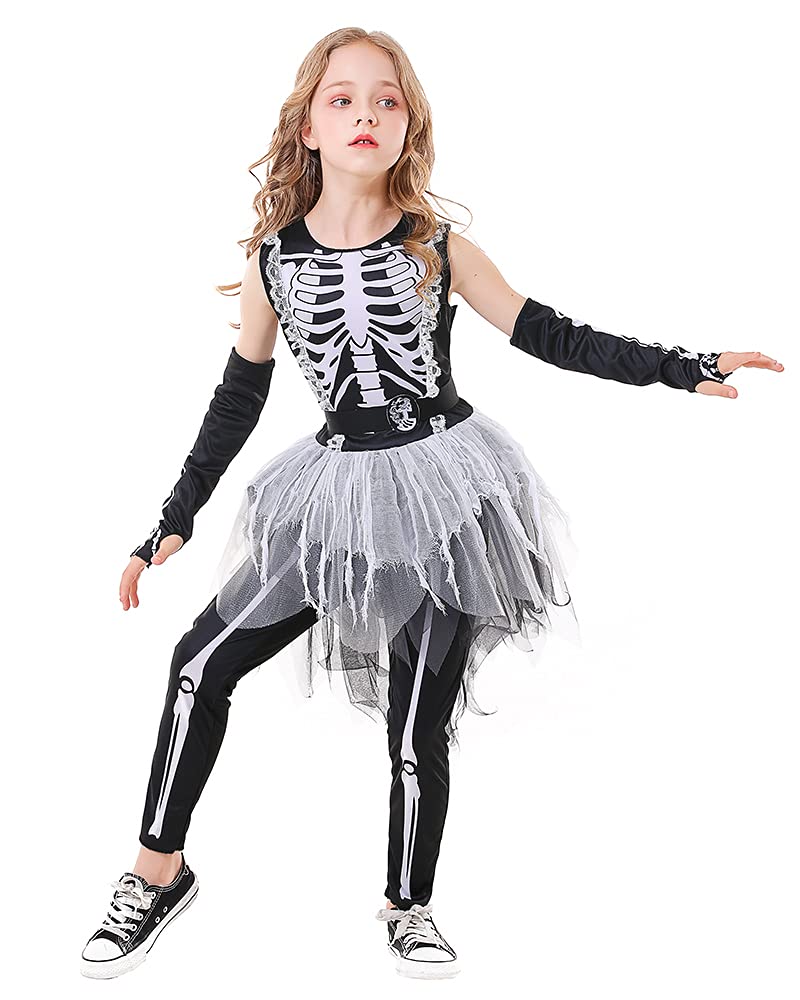 Seasons Halloween Girls Ghostly Skeleton Costume (S(4-6))