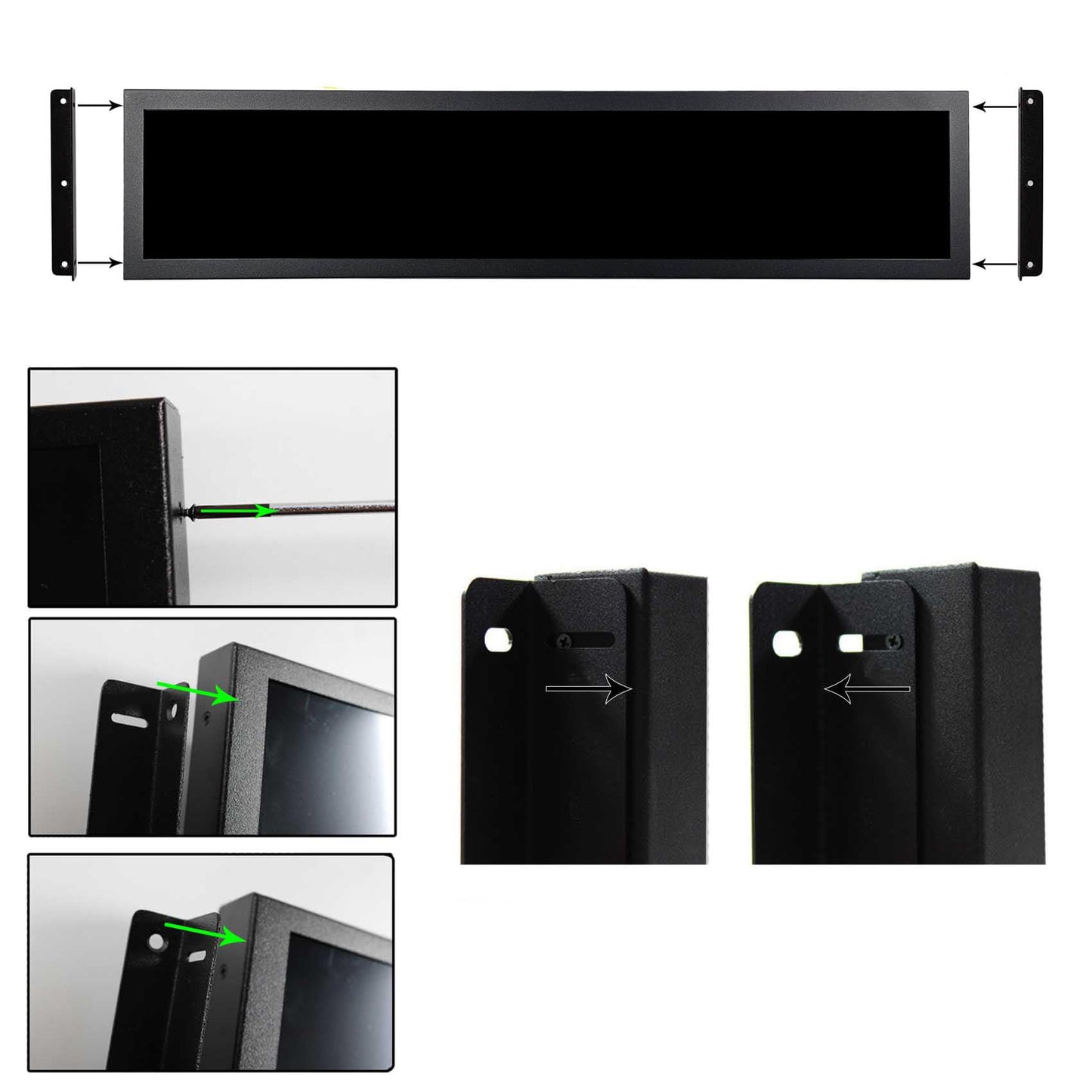 VSDISPLAY 28 Inch Long Stretched Bar LCD 1920x360 IPS Screen Monitor with USB Video Input,for Gaming Marquee Cabinet,Store Shelf Advertising,Digital Signage