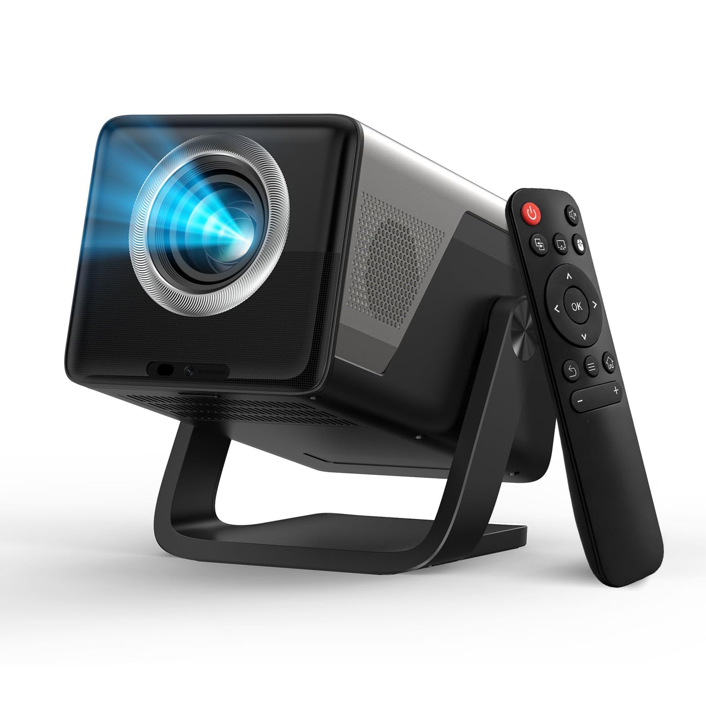 X7 4K Smart Projector with WIFI 6 and Bluetooth, Support 800 ANSI, Android 14, Auto Focus Auto Keystone, Screen Recognition Obstacle Avoidance, 230° Rotatable Outdoor Projector for Bedroom office Camp