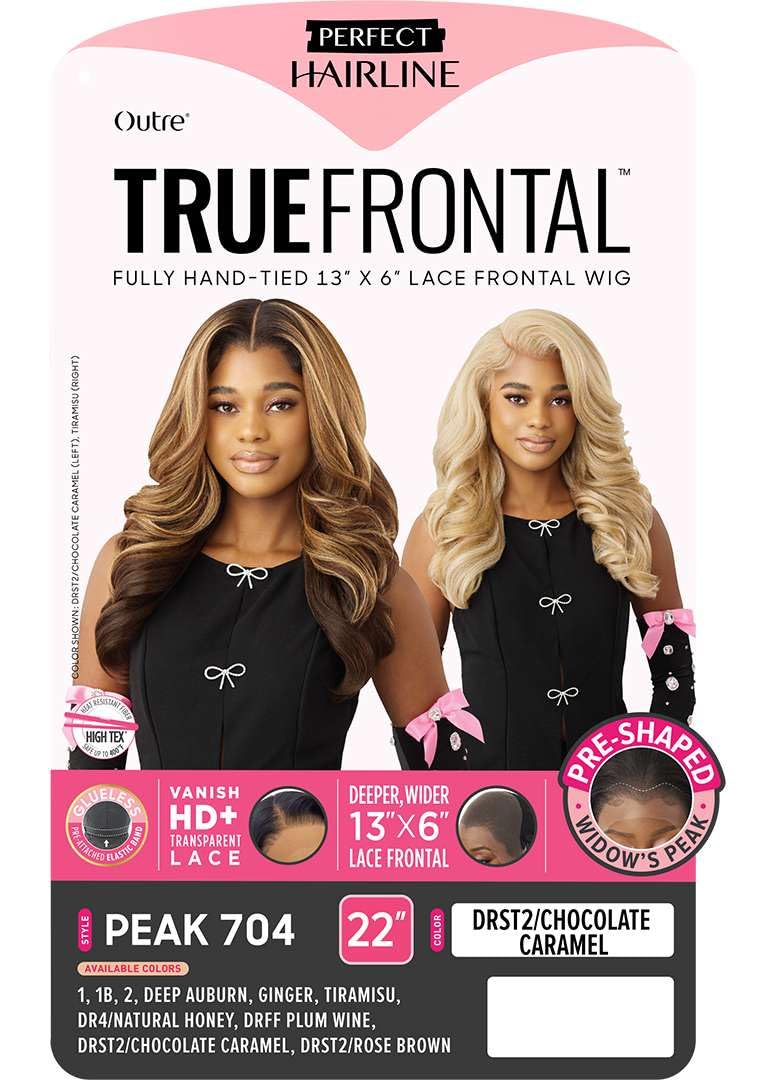 Outre Lace Front Wig - Perfect Hair Line 13X6 - True Frontal - Peak 704 (DRST2/CHOCOLATE CARAMEL)