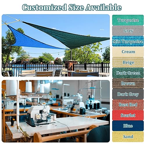 Shade&Beyond 10'x10' Sun Shade Sails Curved Canopy Square Sand 185GSM Shade Sail Permeable for Patio Deck Yard Backyard, (...