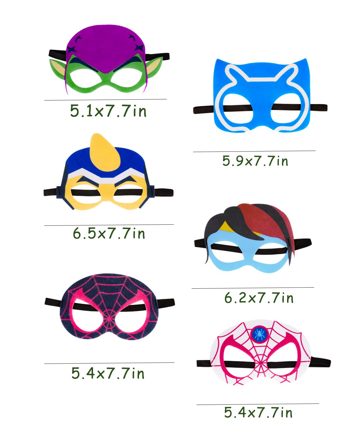 Jolumros Superhero Masks Party Favors for Kids, 16 Packs Kids Super Hero Costumes Party Masks Birthday Gift Halloween Cosplay Felt Mask Superhero Partys Supplies Favors Decorations