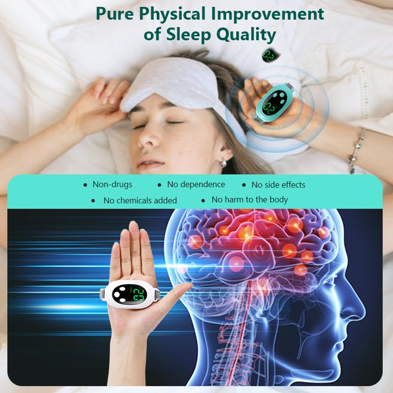 Anxiety Relief Device - Handheld Sleep Aid with Low-Frequency Pulse, Portable Microcurrent Therapy for Insomnia & Stress Relief, USB Rechargeable (White, 1Pcs)