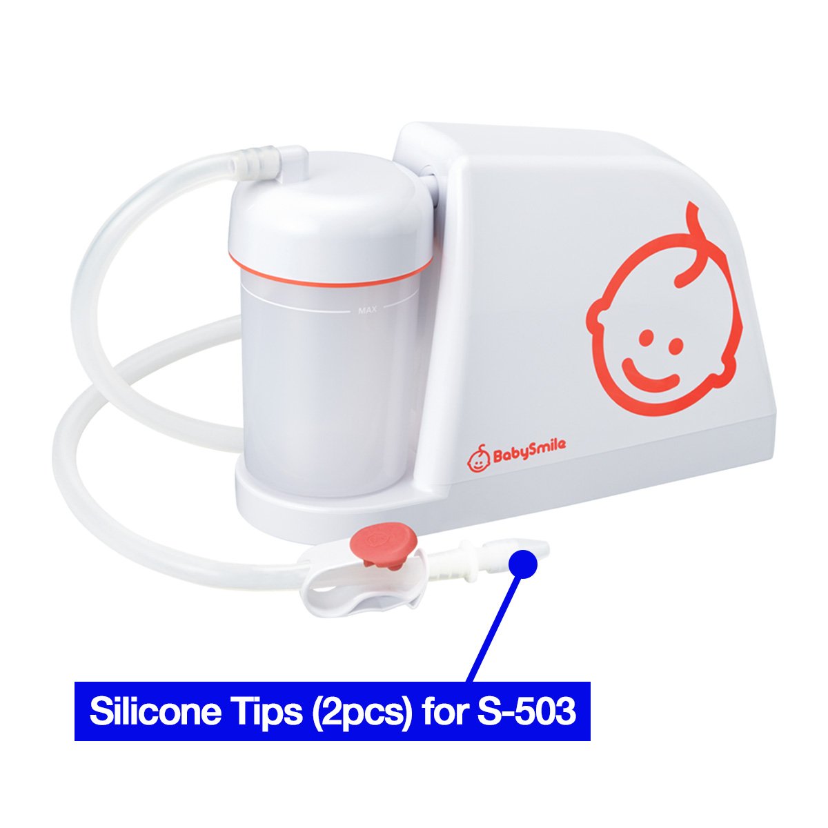 BabySmile Silicone Replacement Tips (2-Pack) for Nasal Aspirator Models S-504, S-503, S-502 & S-303 | Soft, Flexible Nose Tips for Gentle Use