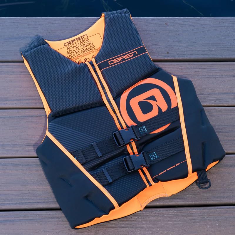 O'Brien Flex V-Back Life Jacket – Coast Guard Approved Adult Life Vest with Flex Fit Design, Lightweight Foam & Front Zip ...