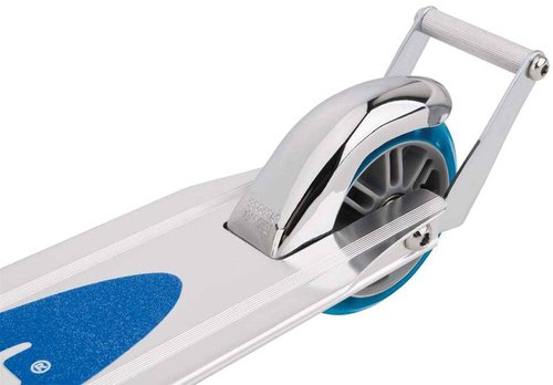 Razor AW Kick Scooter Blue FFP Steel/Blue Bundle with 80Six Dual Certified Kids Bike Scooter & Skateboard Helmet Black Matte Small/Medium Ages 8+