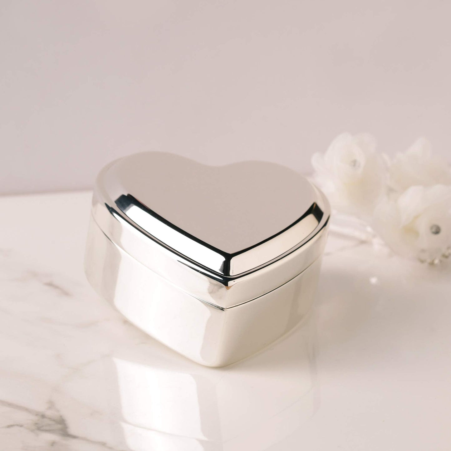 Cherished Moments Personalized Heart Jewelry Keepsake Box with Custom Engraved Cross and Name for Baby Baptism Gift for Girls, S