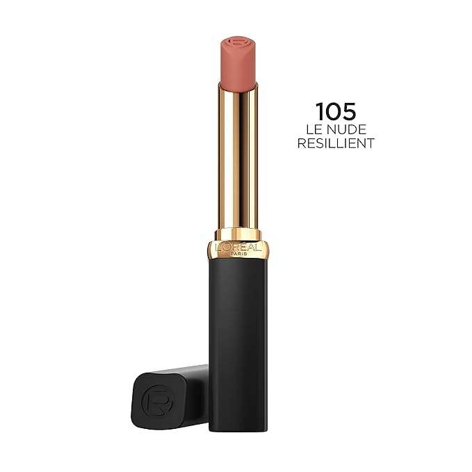 L'Oreal Paris Colour Riche Intense Volume Matte Lipstick, Lip Makeup Infused with Hyaluronic Acid for up to 16HR Wear, Le Nude Resilient, 0.06 Oz