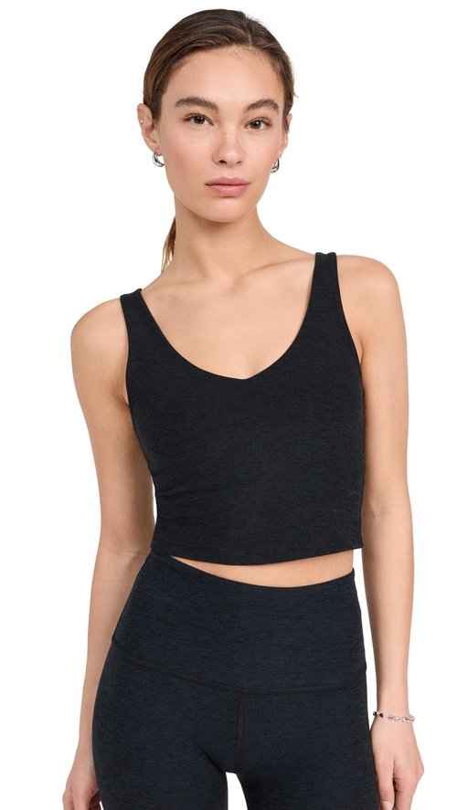 Beyond Yoga Women's Spacedye Good Day Cropped Tank, Darkest Night, M