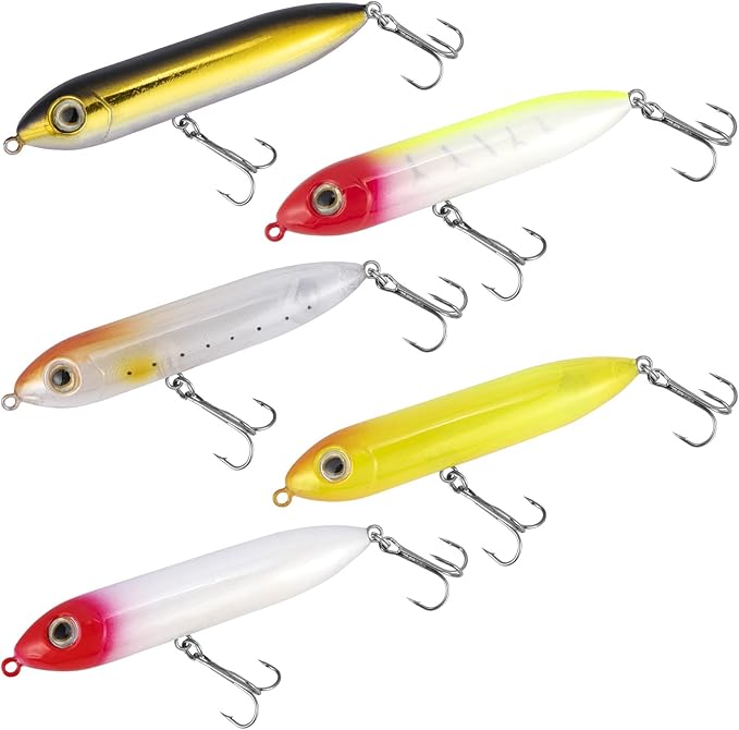 Alwonder Top Water Fishing Lures Kit for Saltwater and Freshwater, Bass Fishing Lures Treble Hooks Hard Baits, Walk-The-Do...
