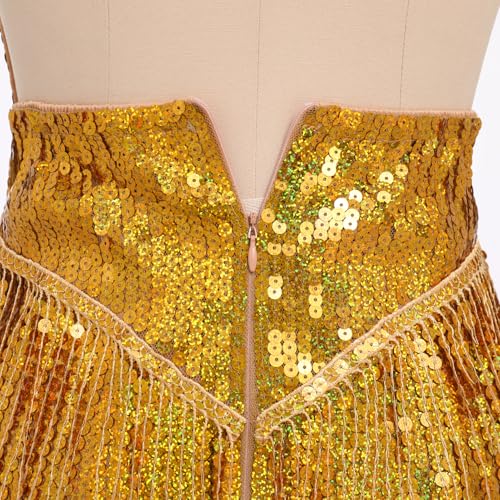 IDOPIP Women Sequin Fringe Bodysuit Sparkly Tassel Leotard Romper Women's Latin Dance Dress Sexy Festival Rave Party Outfits
