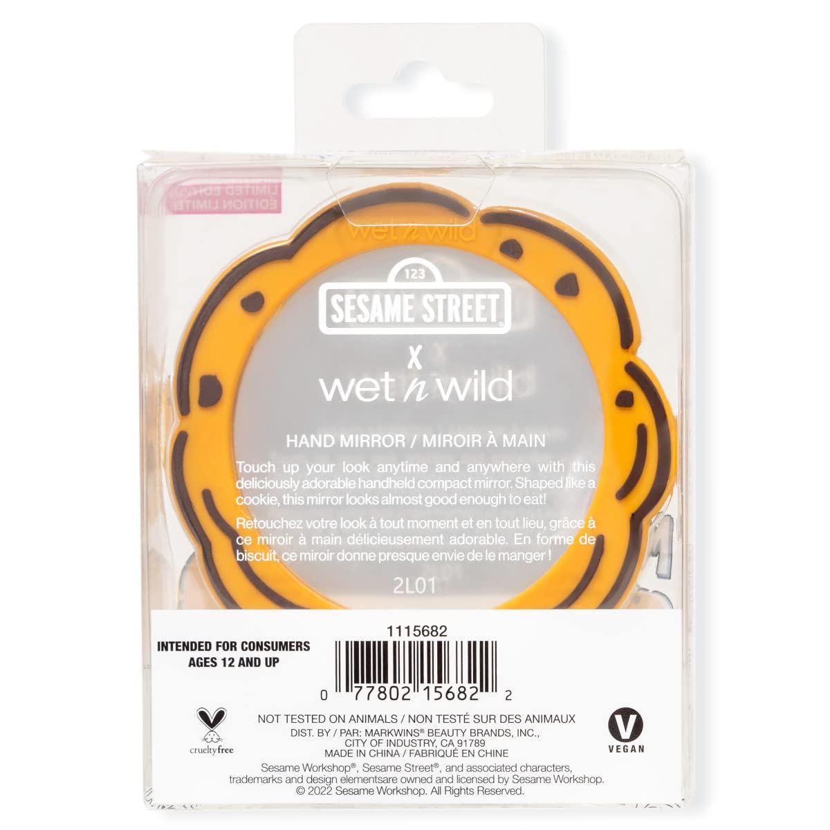wet n wild Sesame Street Collection, Comfort-Grip Handle, Versatile & Portable Hand Mirror - Me Want Cookie