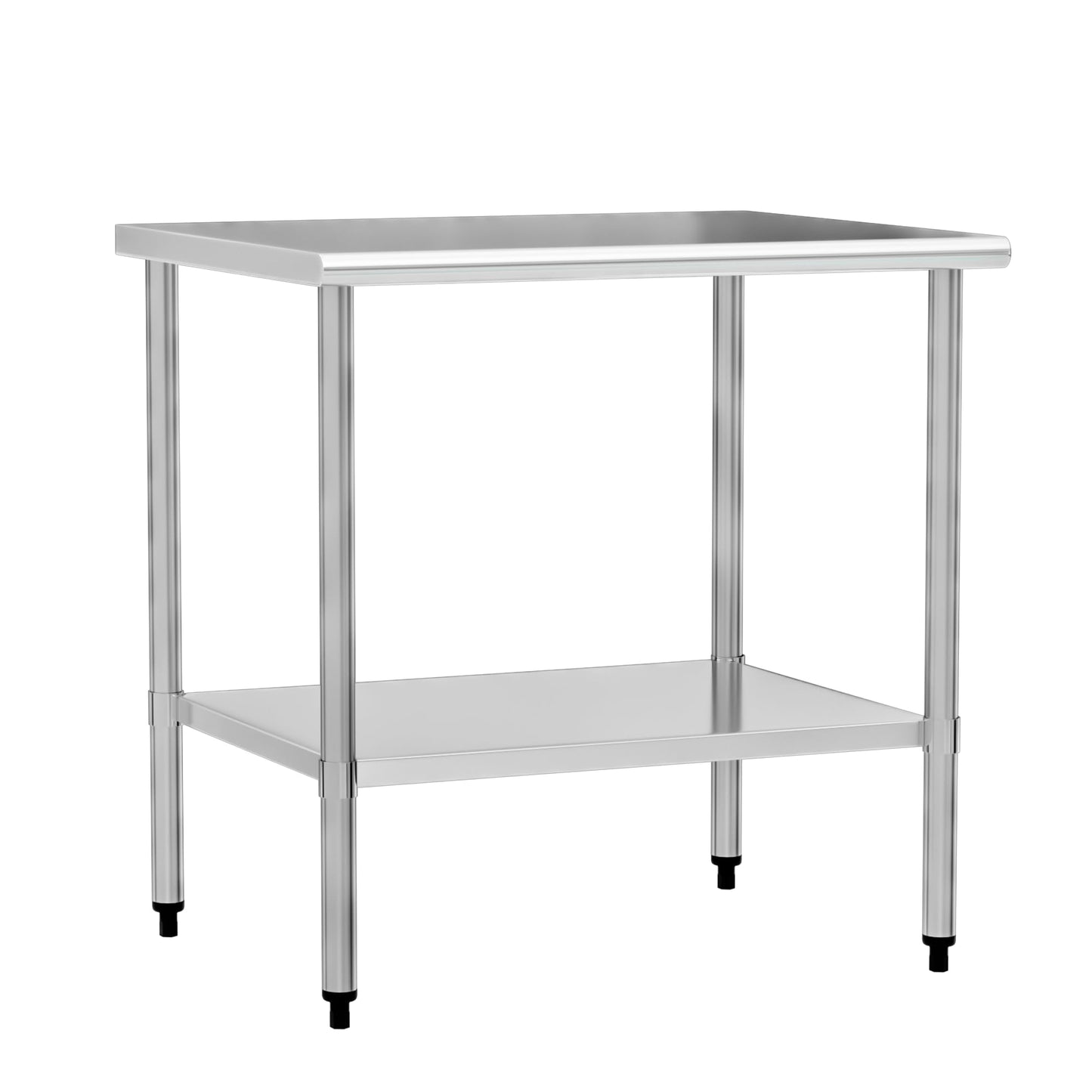 Stainless Steel Work Table 30 x 36 Inch with Adjustable Undershelf, Heavy-Duty Metal Prep Table for Commercial Kitchen & Restaurant, Garage, Outdoor