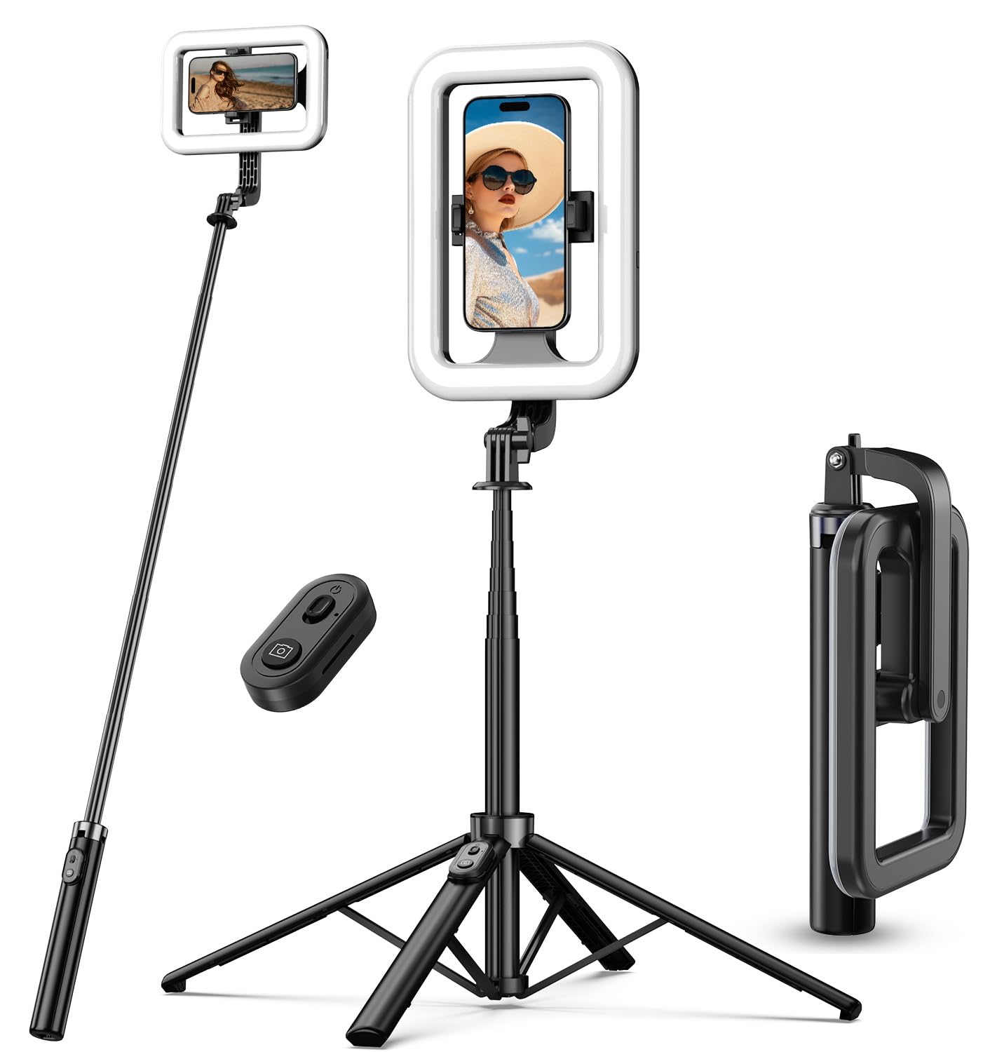 M Mybat Pro Selfie Ring Light With 72 Tripod Stand - Extendable Selfie Stick With Light For Phone, Live Streaming, Makeup, Trave