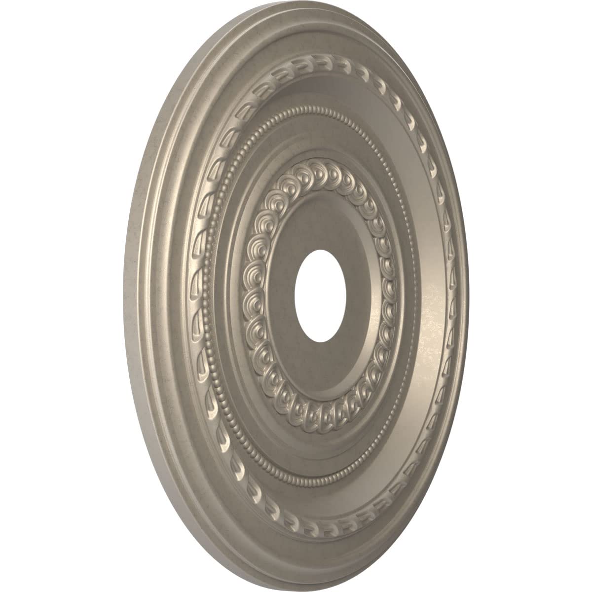 Ekena Millwork Cmp22Cocsv Cole Thermoformed Pvc Ceiling Medallion (Fits Canopies Up To 6), 22Od X 3 1/2Id X 1P, Metallic Silver