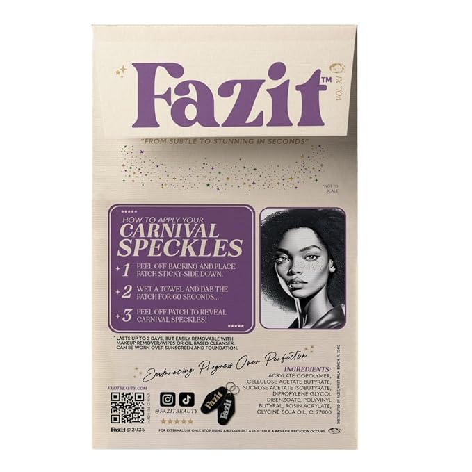 Fazit Makeup Patches - Carnival Speckles - Limited Edition - Glow Up Make-Up Patches - Cute Glitter Makeup Accessories for Women - Cosmetic Glitter for Face