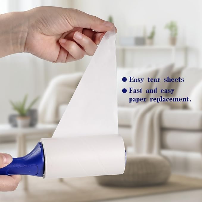 Pet Hair Lint Roller, 555 Extra Sticky Sheets with 2 Handles & 5 Rollers, Pet Hair Remover for Clothes, Furniture, Couch, Carpet, Dog Hair Removal, Animal Fur Fuzz Debris