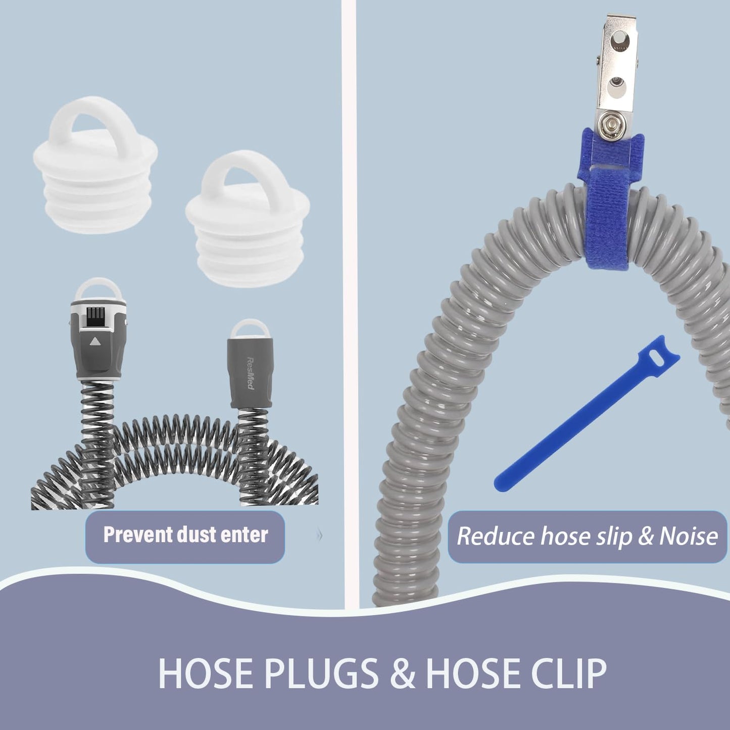 11 Pack CPAP Tube Cleaning Kit, Collapsible Wash Basin,CPAP Hose Hanger,CPAP Hose Holder for Bed,CPAP Hose Plugs,CPAP Tube Clips,Tube & Mask Cleaning Brush for 15-22mm Diameter Tubing with Storage Bag