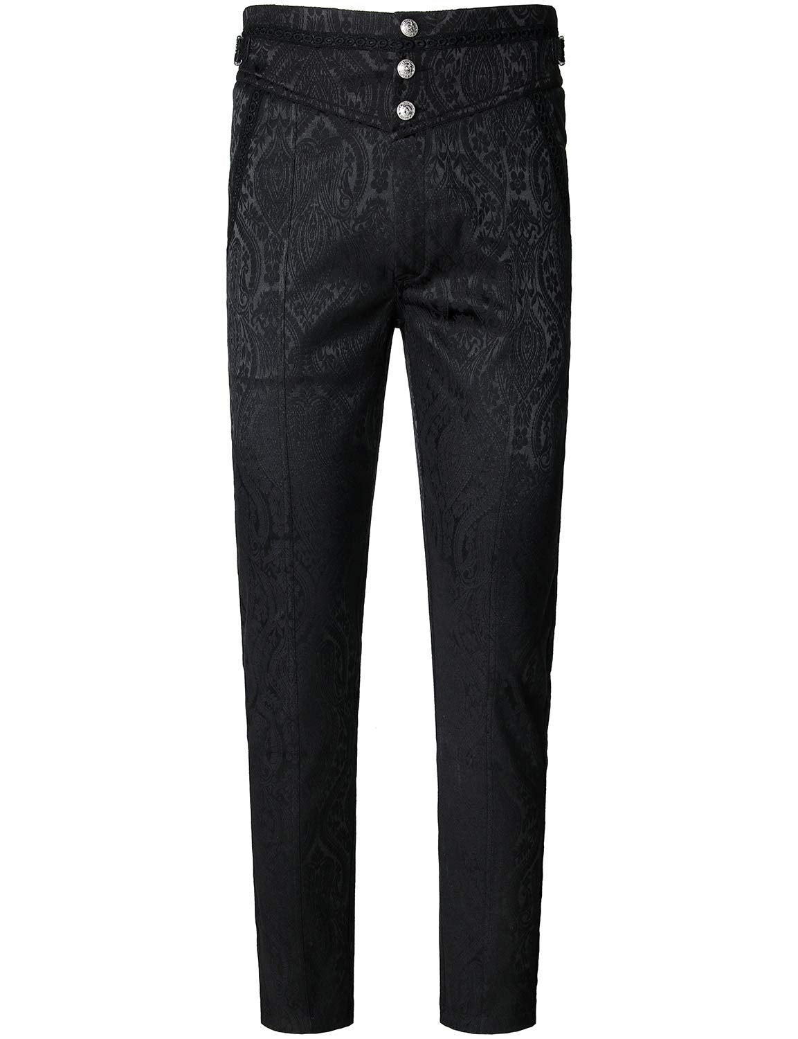 VATPAVE Mens Gothic Pants Cosplay Costume Trousers Steampunk Victorian Pants Small LP05 Black