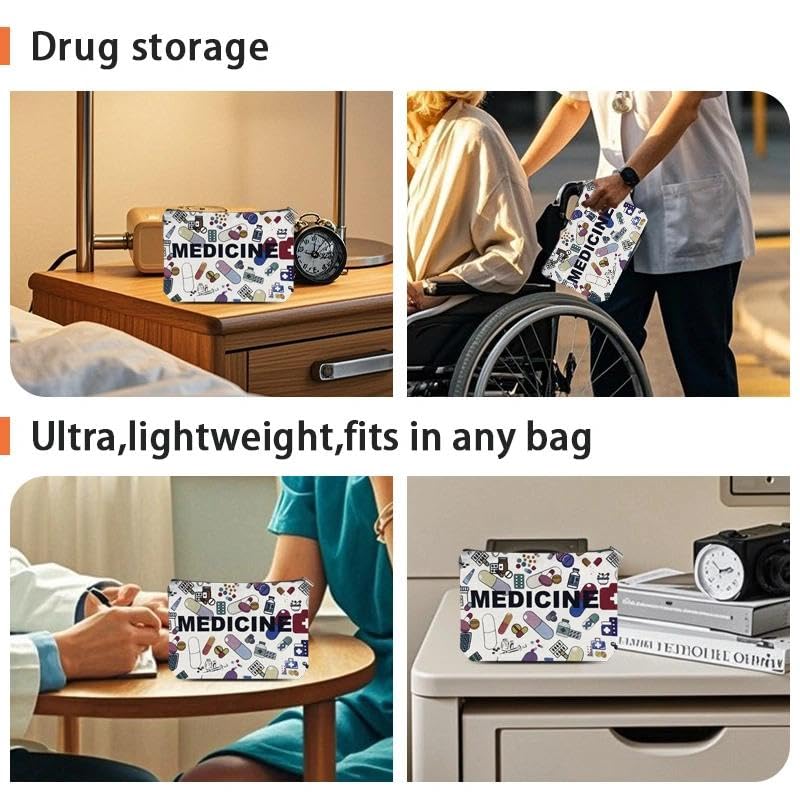 Medicine Organizer Pouch Makeup Bag for Women Men Christmas Birthday Gifts for Doctor Nurse Travel Medication Kit Portable...
