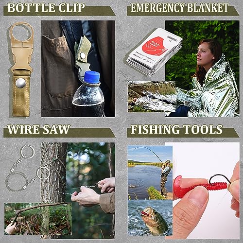 Gifts for Men Christmas Dad Husband Boyfriend Him, Survival Kits, 14 in 1 Survival Gear Camping Essentials Cool Gadgets fo...
