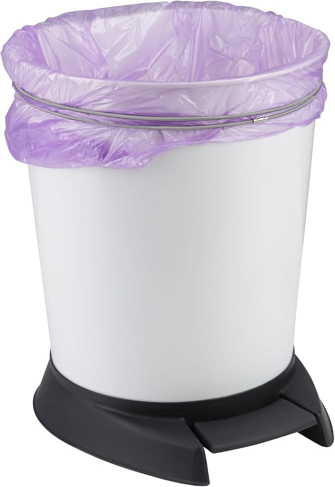 Trash Can Rubber Bands Set of 6 - Elastic Garbage Can Bands with Metal Connector, Fits 13 to 33 Gallon Trash Bags - Gripper Trash Can Bands for Waste Baskets, Grey