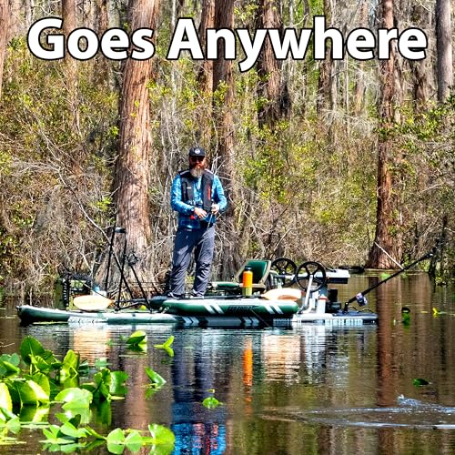 Sea Eagle FS1210 12’10” Inflatable FishSUP Fishing Stand-Up Paddleboard w/Paddle, Pump, Slide in Skeg and Backpack - Sit, ...