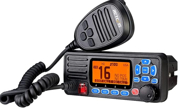 Retevis RA27 Fixed Mount Marine Radio with GPS and DSC, IP67 Waterproof, Long Range, Emergency NOAA Weather, All Internati...