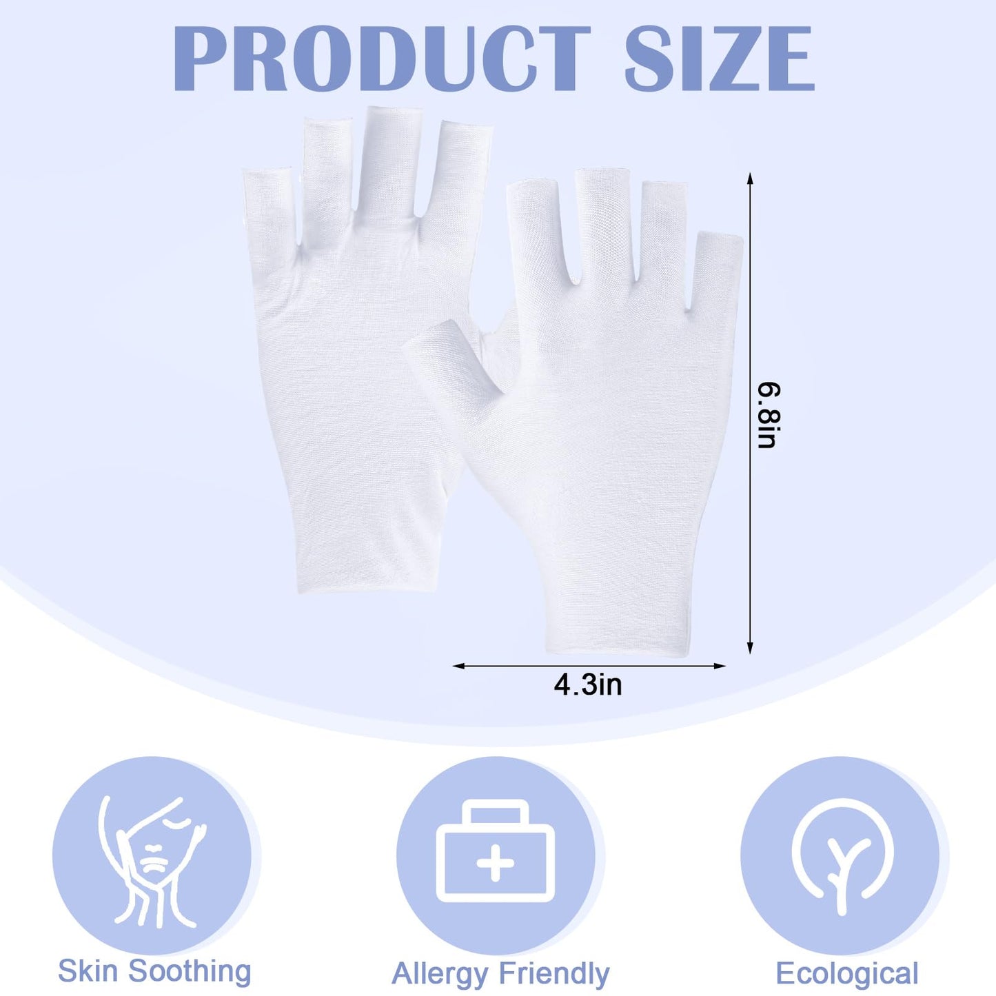 Geyoga 6 Pairs Fingerless Moisturizing Gloves Eczema Cotton Gloves for Adults Half Finger Touchscreen Lotion Overnight Dry Hands