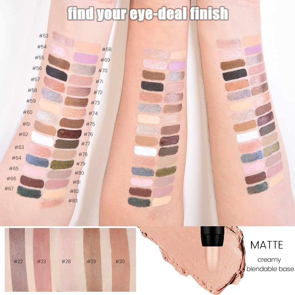 Kaely 8Pcs Cream Eye Shadow Sticks Set, Matte Eyeliner Pencil Eyeshadow Palette Makeup, Eye Highlighter Brightener Stick for Old