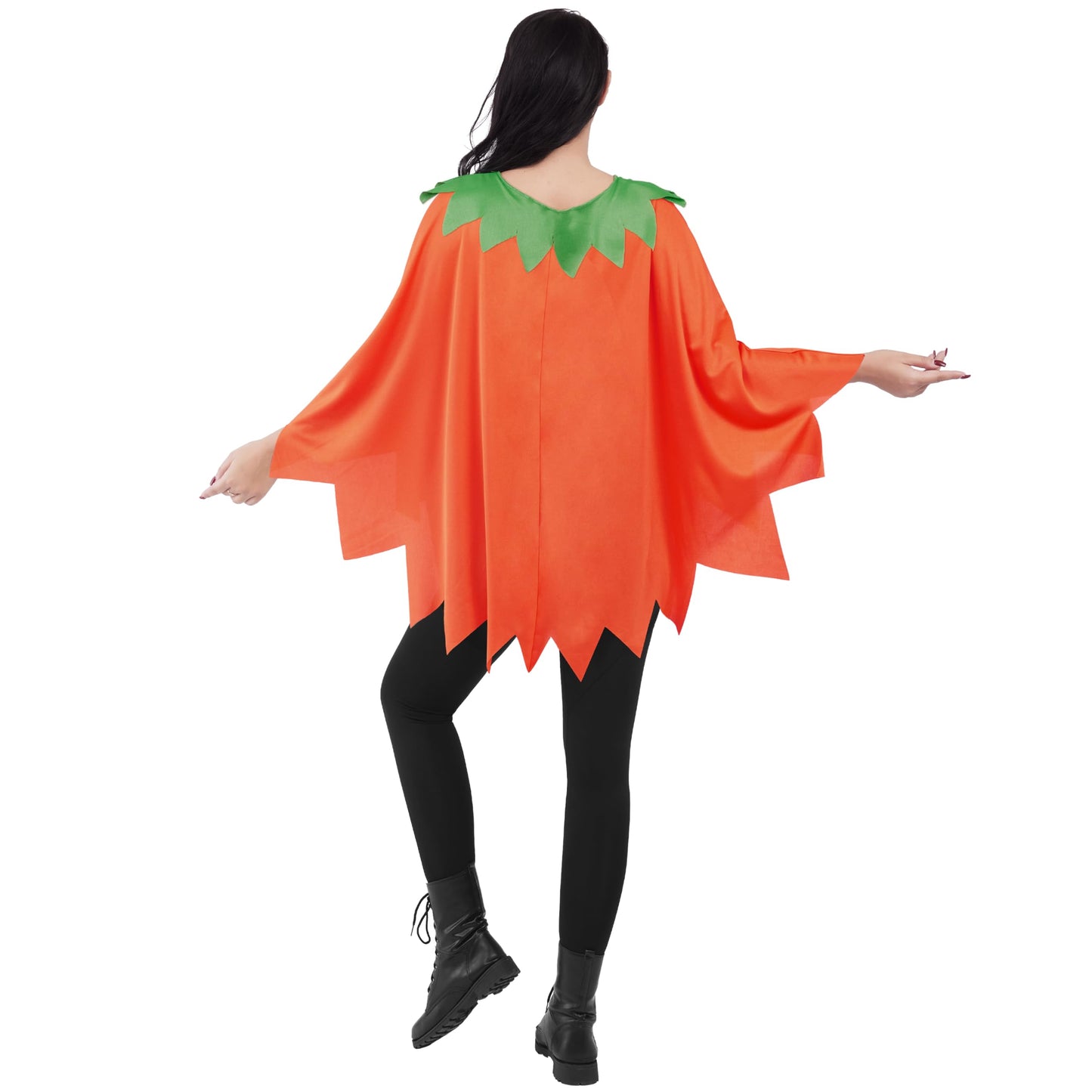 Spooktacular Creations Women Pumpkin Poncho Costume Adult, Pumpkin Costume Set, Halloween Costumes for Women Role Play
