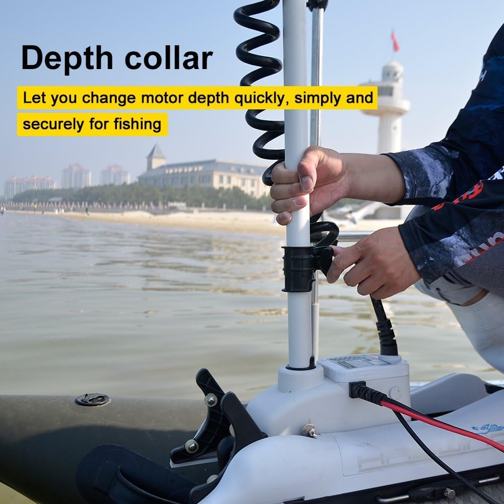 AQUOS Haswing CaymanB Electric Bow Mount 24V Saltwater & Freshwater Trolling Motor -80lbs Thrust, 48in Shaft, with Wireless Remote