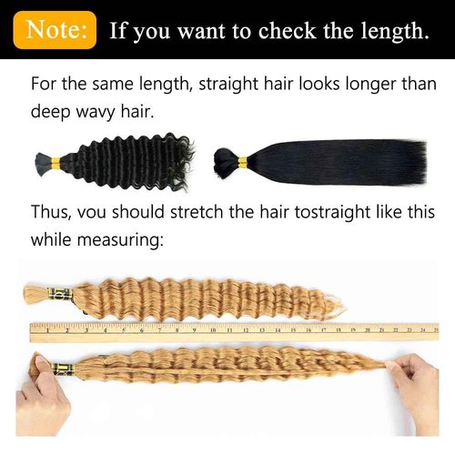 QTHAIR Brazilian Virgin Human Hair 16A Deep Wave Braiding Hair 1 Bundle 24 Inch Deep Wave Bulk Human Hair #27(Honey Blonde) Bundles for Braiding