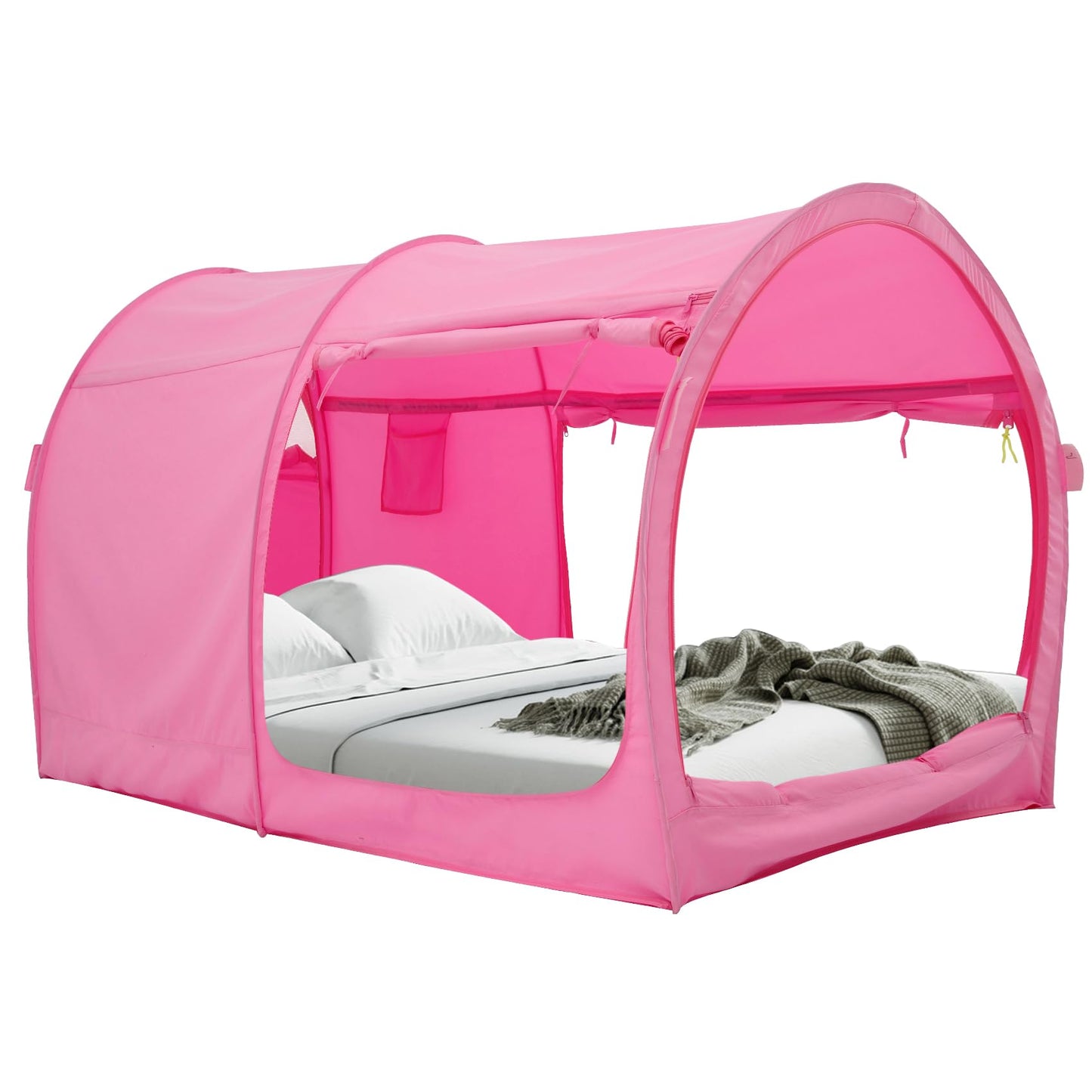Bed Tent Dream Tents Bed Canopy Shelter Cabin Indoor Privacy Warm Breathable Pop Up Twin Size for Kids and Adult Patent Pending Pink(Mattress Not Included)