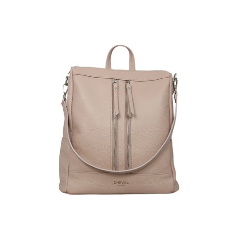 Cheval Firenze Alya Backpack, Genuine Leather Made in Italy (Powder Pink)