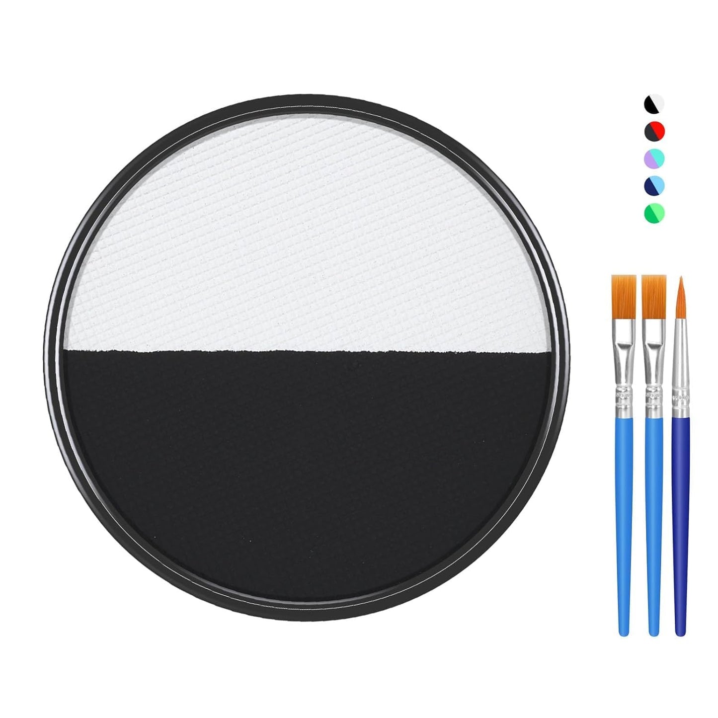 FREEORR Black White Face Body Paint Makeup Foundation 30g, Water Activated Cream to Powder Face Body Paint Makeup for Halloween
