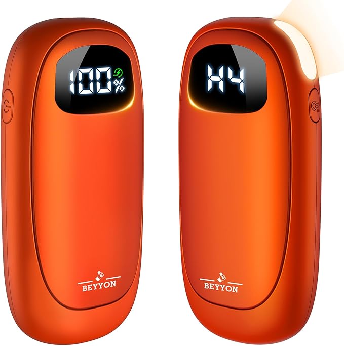 Hand Warmers Rechargeable-Electric Hand Warmers, Max 16 Hrs Warmth Up to 127℉, LED Display & Flashlight, Dual-Side Heating Portable Heater for Golf Hunting Camping for Men Women, Valentine's Day Gifts