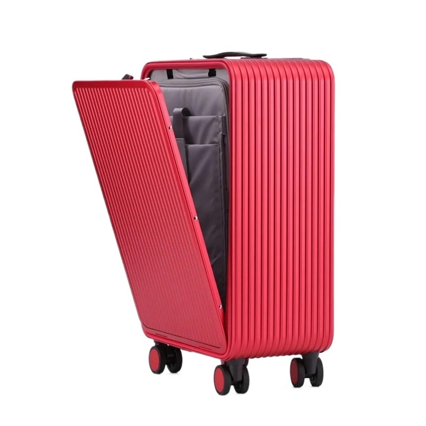 MUdson Trunk Suitcase 17" 20" 24 Inch Men's All Aluminum Magnesium Alloy Trolley Case Front Opening Boarding Box Rolling Luggage Durable (Color : NO-1, Size : 24")