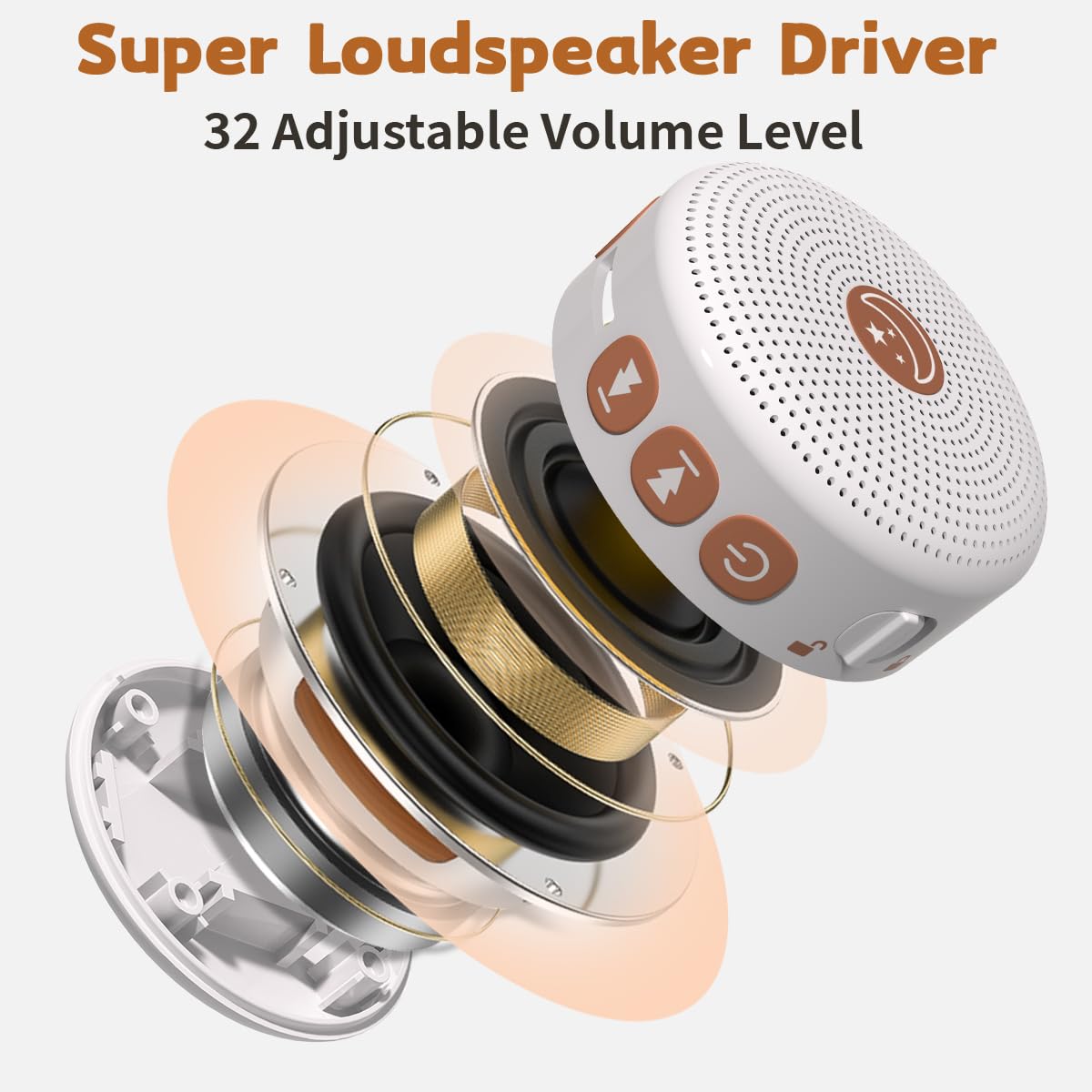 Battery Sound Machine Mini White Noise Machine Baby Shushing Portable Brown Noise Machine 30 Soothing Sounds for Kids Adults Dogs Auto-Off Timer 32 Volume Levels Sleep Machine for Home Office Privacy