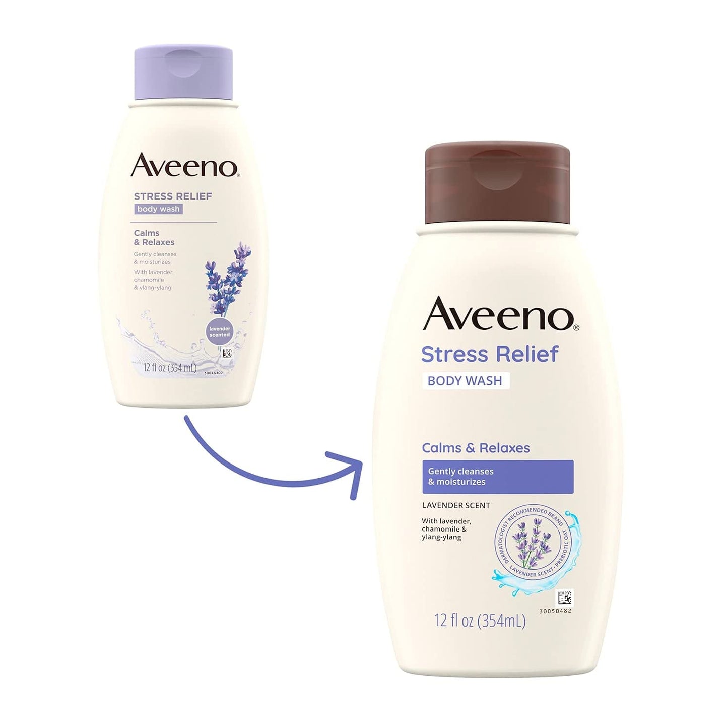 Johnson & Johnson 003955 Aveeno Stress Relief Body Wash, 12 fl. oz. (Pack of 12)