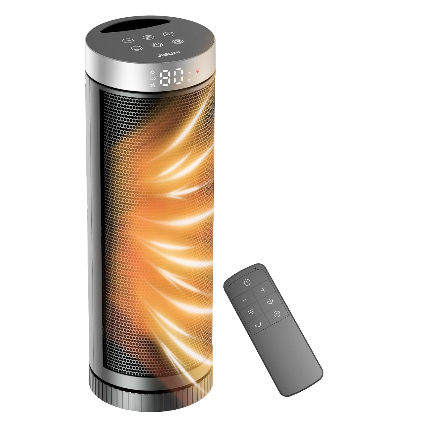 Ceramic Space Heater, Portable Indoor Heater with Remote Control, Three Heating Modes, Overheat and Tip-Over Protection, Suitabl