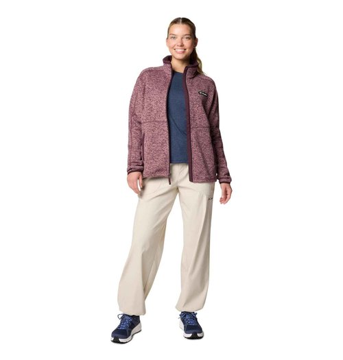 Columbia Women's Sweater Weather Full Zip II, Moonvista/Fig Heather, X-Large