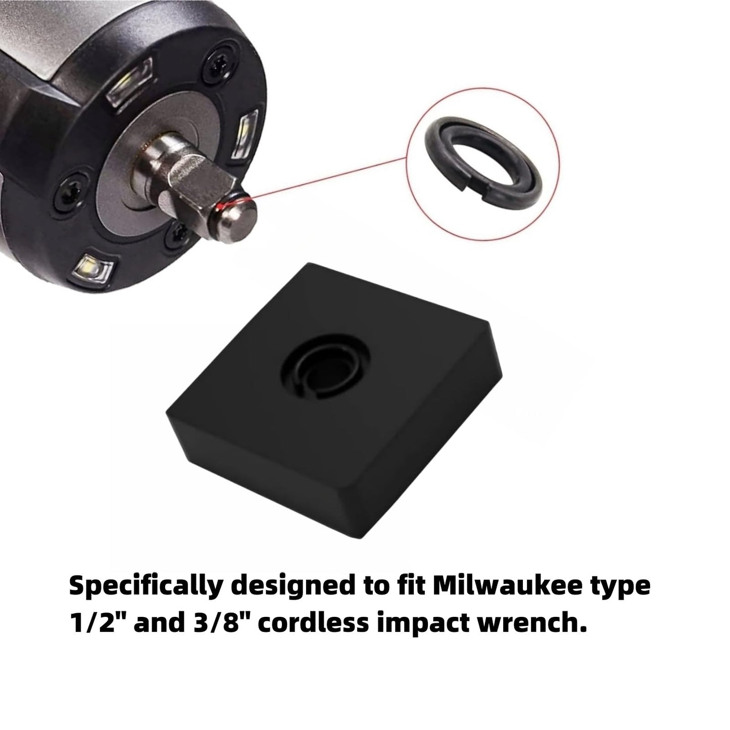 TALSWIF (6+6 Sets) 1/2” and 3/8" Impact Retaining Ring Clip Friction Ring with O-Ring for Mmiwauukiiii Electric/Pneumatic Type Impact Wrench, Retainer Ring Anvil Install Tool Included