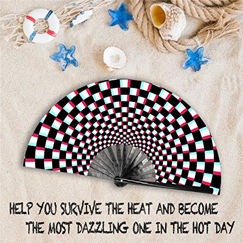 Zolee Large Rave Clack Fan for Line Dancing - Boots on The Ground Popping Folding Hand Fan - for EDM, Music Festival, Hot ...